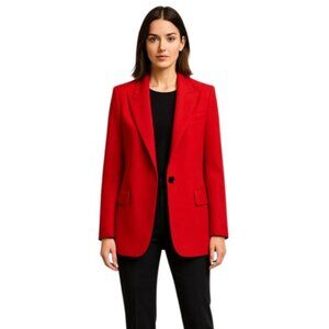 Zara Dark Red Single Breasted Blazer